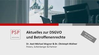 PSP-Webinar zum Thema "DSGVO und Betroffenenrechte" vom 24.10.2019