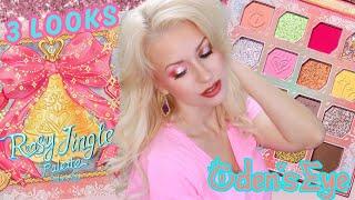 3 LOOKS with NEW ODEN'S EYE ROSY JINGLE PALETTE | Steff's Beauty Stash