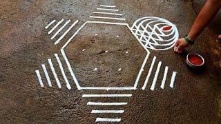 Aadi kiruthigai simple padi kolam|5*3 aadivelli special kolam|varalakshmi virtham Beautiful rangoli