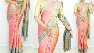 Latest Easy Way To Drape Saree For Party | Party Wear Saree Draping Style With Perfect Saree Pleats