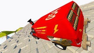 Beamng drive - Death Falls Down Epic Car Destruction