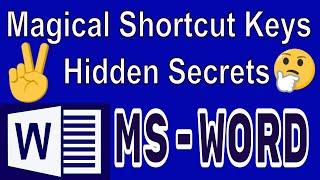 Magical Shortcut Keys in Microsoft Word| Hidden Secrets in MS Word | Tips and Tricks in Word