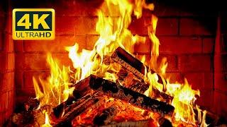  Cozy Fireplace 4K (12 HOURS). Fireplace with Crackling Fire Sounds. Fireplace Burning 4K