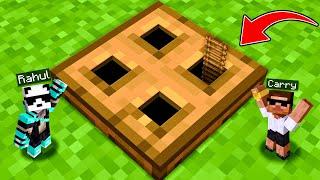 We Build Secret TINY BASE Inside TRAPDOOR in Minecraft!