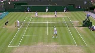 Bryan Brothers throw racket to win point