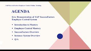 SAP SuccessFactors Employee Central Introduction with Live System Demonstration | SF-EC Demo Session