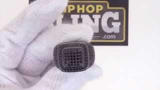 Classy Black on Black Iced Out Hip Hop Ring