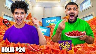 Last To Stop Eating SPICY CHIPS While Playing Fortnite Wins V-BUCKS!