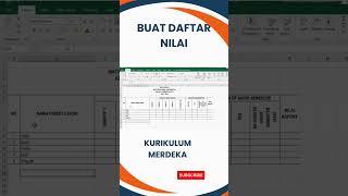 Buat Daftar Nilai di Kurikulum Merdeka #cara #excel #microsoft #pemula #tutorial