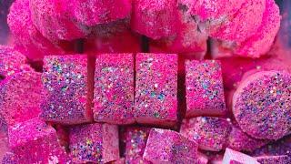 Confetti Explosion Reforms & Fresh Blocks 🩷 Dry & Water Crushing, Mining for Sparkles  Chalk ASMR