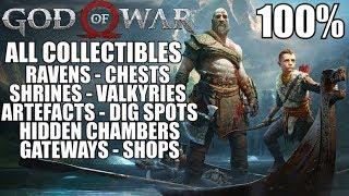 God Of War All Collectibles 100% Guide - All Ravens, Chests, Shrines, Lore, Artefacts, Gateways