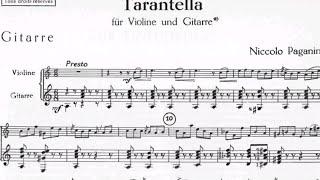 Paganini: Tarantella in A minor (version for violin and guitar) (Sheet Music)