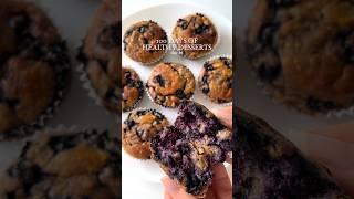 Healthy Dessert or Snack Idea: Blueberry Muffins #healthydessert #glutenfree #healthyrecipes