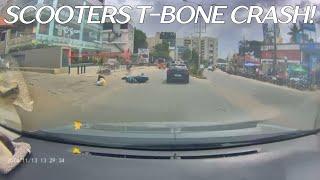 Dashcam - Scooters T-Bone Crash