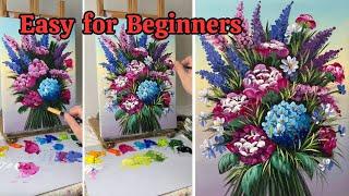 How to Paint a Stunning Floral Bouquet | Easy Acrylic Painting Tutorial for Beginners