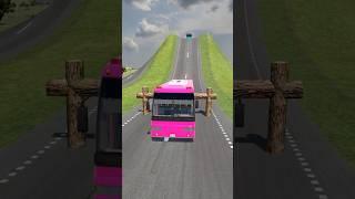 Colourful City Buses vs Hydraulic Crush - BeamNG Drive