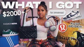 WHAT I GOT FOR CHRISTMAS  *try-on haul* lulu, kurt geiger, airpod maxes + more