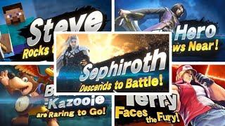 Super Smash Bros Ultimate - All Newcomers Trailers Including Sephiroth (FF7)