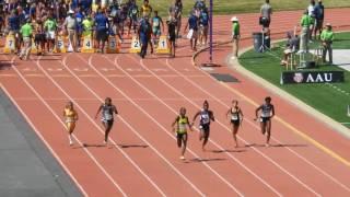 AAU JO 2017, 100m prelim 14yr girls, Tamari Davis, 11.48s JO Record