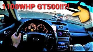 1100WHP MUSTANG GT500 SURPRISED BY TURBO INFINITI G35 (CRAZY SPOOL MUST HEAR!!)