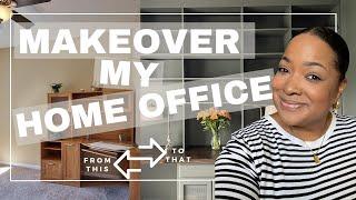 Makeover My Home Office | DIY Built-in Bookshelves and Desk