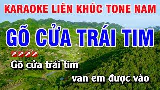 Karaoke Liên Khúc Tone Nam Nhạc Sống - Gõ Cửa Trái Tim | Nguyễn Linh