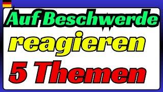 Auf BESCHWERDE reagieren B2 Beruf + Redemittel | Lesen + Schreiben