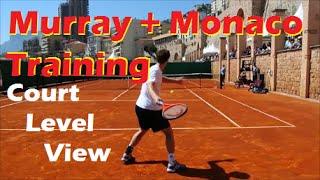 Andy Murray Practice With Juan Monaco | Court Level View