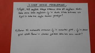 3.sınıf kesir problemleri @Bulbulogretmen #matematik #3sınıf #kesir #kesirler #keşfet #problem