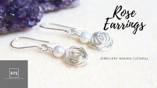 Rose Earrings - Easy Wire Rose Technique - Jewellery Making Tutorial