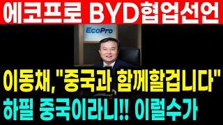 [에코프로 에코프로비엠 주가전망] 긴급속보! 이동채회장 "중국 GEM 합작법인 투자결정" 결국 손잡은게 중국?! 이럴수가 망연자실 주주들