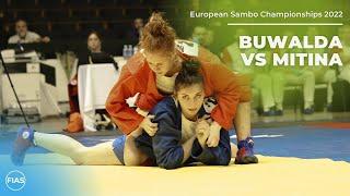 BUWALDA Sacha vs MITINA Olga. Women -59 kg. European SAMBO Championships 2022