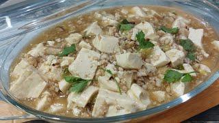 Mun tahu Chinese Food - Resep Ala Resto Chinese | Tofu With Ground Pork, Better Than Take Out