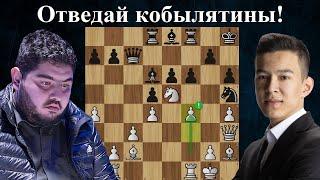 Мощная атака!  Нодирбек Абдусатторов  - Пархам Магсудлу  UzChess Cup 2024. Шахматы