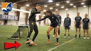 CAN I NUTMEG A PROFESSIONAL WOMENS SOCCER TEAM !? (CRAZY REACTIONS)