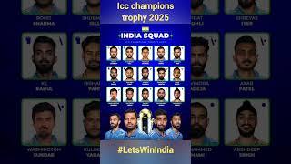 India Squad announced for Icc Champions trophy 2025 #iccchampionstrophy2025 #cricket #shorts #viral