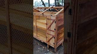 Two-story wooden chicken house #chicken #chickenlover #woodwork #pet