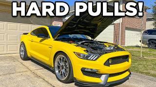 IT HOOKS! First Hard Pulls In 800HP Shelby GT350 On DRAG RADIALS!