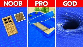 Minecraft Battle: WATER BASE BUILD CHALLENGE - NOOB vs PRO vs HACKER vs GOD in Minecraft!