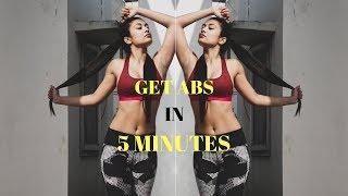 How to Lose Belly Fat: 5 Minute Abs | Indian Female Fitness | AT HOME