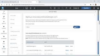 Backing up your site in the Easy-Click Editor