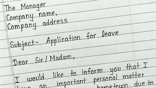 Leave application for office || How to write application for office leave