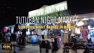 Tutuban Night Market Walk Tour |4K| Divisoria City Of Manila | Philippines