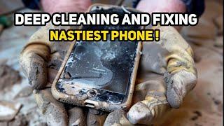 DEEP CLEANING AND FIXING THE NASTIEST PHONE  #asmr #android #samsung #fyp
