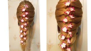 Let's Create A Beautiful Flower long braid hairstyle #Meesho Accessories k sath Beautiful Braid