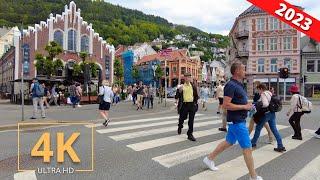 Bergen, Norway  Street Walk | City Tour | 4K | Summer | Europe | Norge | Virtual Walking 2023