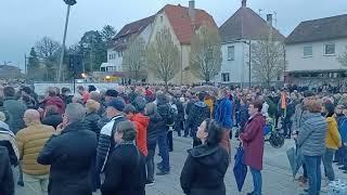 demo gegen flüchtlingsunterkunft in tamm  asperg  29.03 23