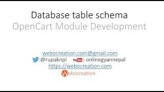 Creating Database Table schema in OpenCart - OpenCart Guide