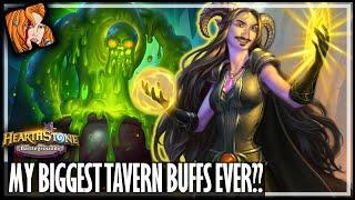 MY BIGGEST TAVERN BUFFS EVER?? - Hearthstone Battlegrounds