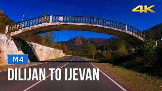 Driving in Dilijan to Ijevan M4 Road, Tavoush, Armenia. 4K 60fps